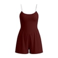 thumbnail image 6 of Ohufall Short Jumpsuit for Women Solid Color Comfort Camisole Summer Casual Wide Leg Short Jumpsuits, 6 of 6