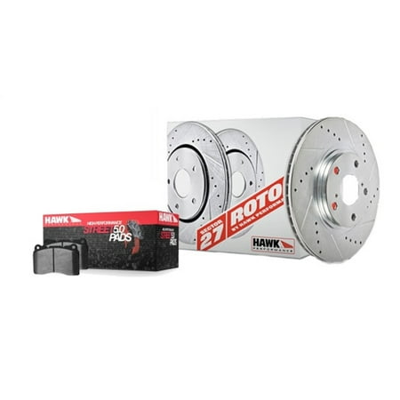Hawk Performance 2009 Nissan 350Z Nismo (Alum Calipers) -Sector 27 Rotors w/ HPS 5.0 Pads Kit -Rear