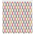 thumbnail image 3 of Geometric Forest Shower Curtain, Colorful Christmas Trees with Snowflake Pattern on Off White Background, Fabric Bathroom Set with Hooks, 69W X 84L Inches Extra Long, Multicolor, by Ambesonne, 3 of 3
