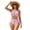 Cherry Blossom Pink, variant on Women's 2 Piece Bikini Set Crisscross Back Spaghetti Strap Twist Front Padded Top Crisscross Back Swimsuit 2026 Beachwear, 3XL, Tropical Flower Palm Leaf Pineapple Lemon Pink Green