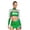 Green, variant on iiniim 2 Piece Women Cheer Leader Costume Top Skirt Cosplay Cheer Halloween Cheerleading Party Green XXL