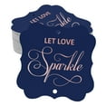 thumbnail image 1 of Inkdotpot Real Rose Gold Foil Bracket Shape Paper Hang Tags Let Love Sparkle Wedding Favor Tags Pack Of 50, 1 of 7