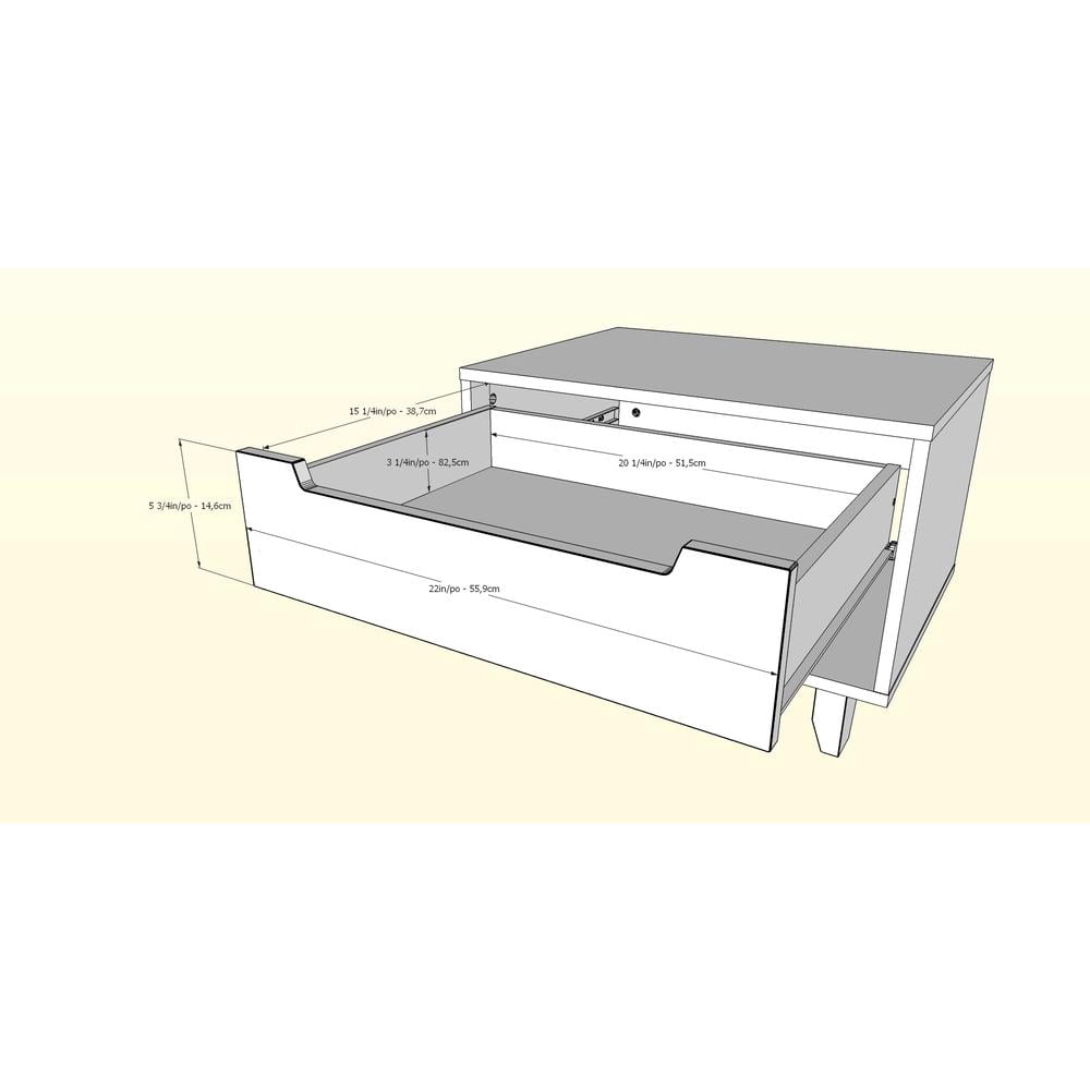 Nexera Modern 1 Drawer Bedroom Nightstand, White Finish