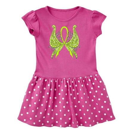 

Inktastic Lymphoma Awareness with Butterfly Ribbon Words Gift Toddler Girl Dress