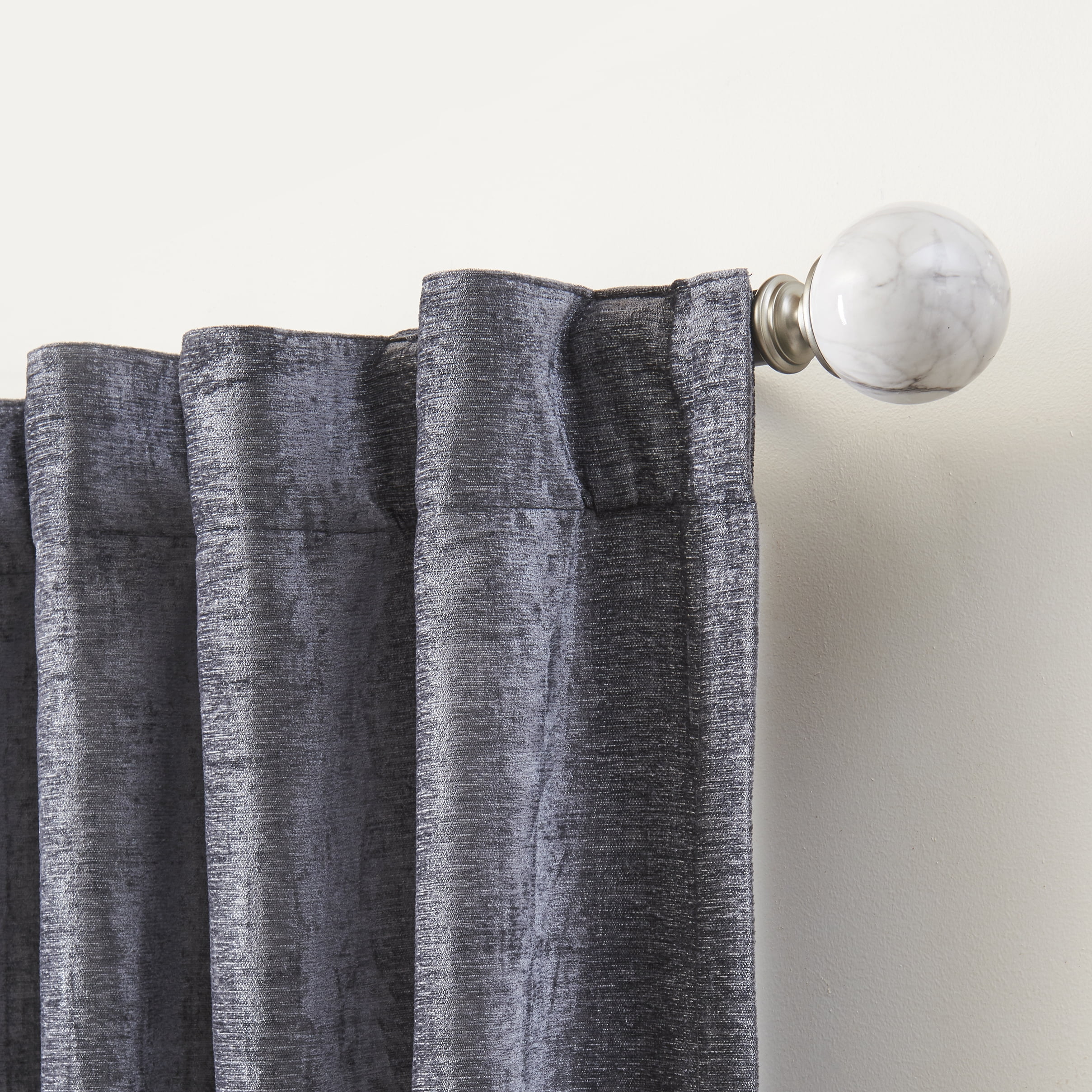 Better Homes & Gardens Light Filtering Chenille Curtain Panel, 1-Piece, Gray Flannel, 54" W x 63" L