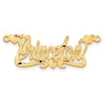 thumbnail image 3 of 14k Yellow Gold Satin Diamond-cut Hearts Name Plate XNA186Y, 3 of 4