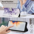 thumbnail image 4 of Leather For Samsung Galaxy A36 5G 6.7-inch Wallet Case Embossed Painted Butterflys&Flowers Pattern, With Card Holder,Wristband,Magnetic Clasp Kickstand Folio Cover,Color-5,For Galaxy A36 5G, 4 of 8