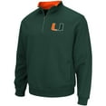 thumbnail image 2 of Men's Colosseum Green Miami Hurricanes Tortugas Logo Quarter-Zip Jacket, 2 of 3