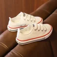thumbnail image 4 of Zapatos Canva para niños, primavera otoño 2023, zapatos bajos para tablero, niños y niñas, tela informal blanca, suela de goma, temporada de verano, 4 of 5