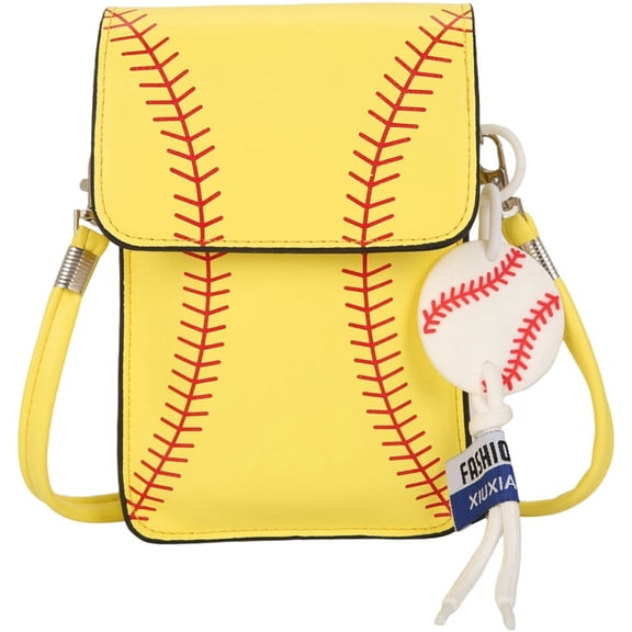 vlrwzc Baseball Crossbody Bag Baseball Printed Cell Phone Bag Versatile Phone Shoulder Bag Personalized Handbag for Women