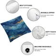 thumbnail image 6 of AWERP Square Short Plush Pillowcase Set of 2 Gold and Blue Abstract Art White, 6 of 7