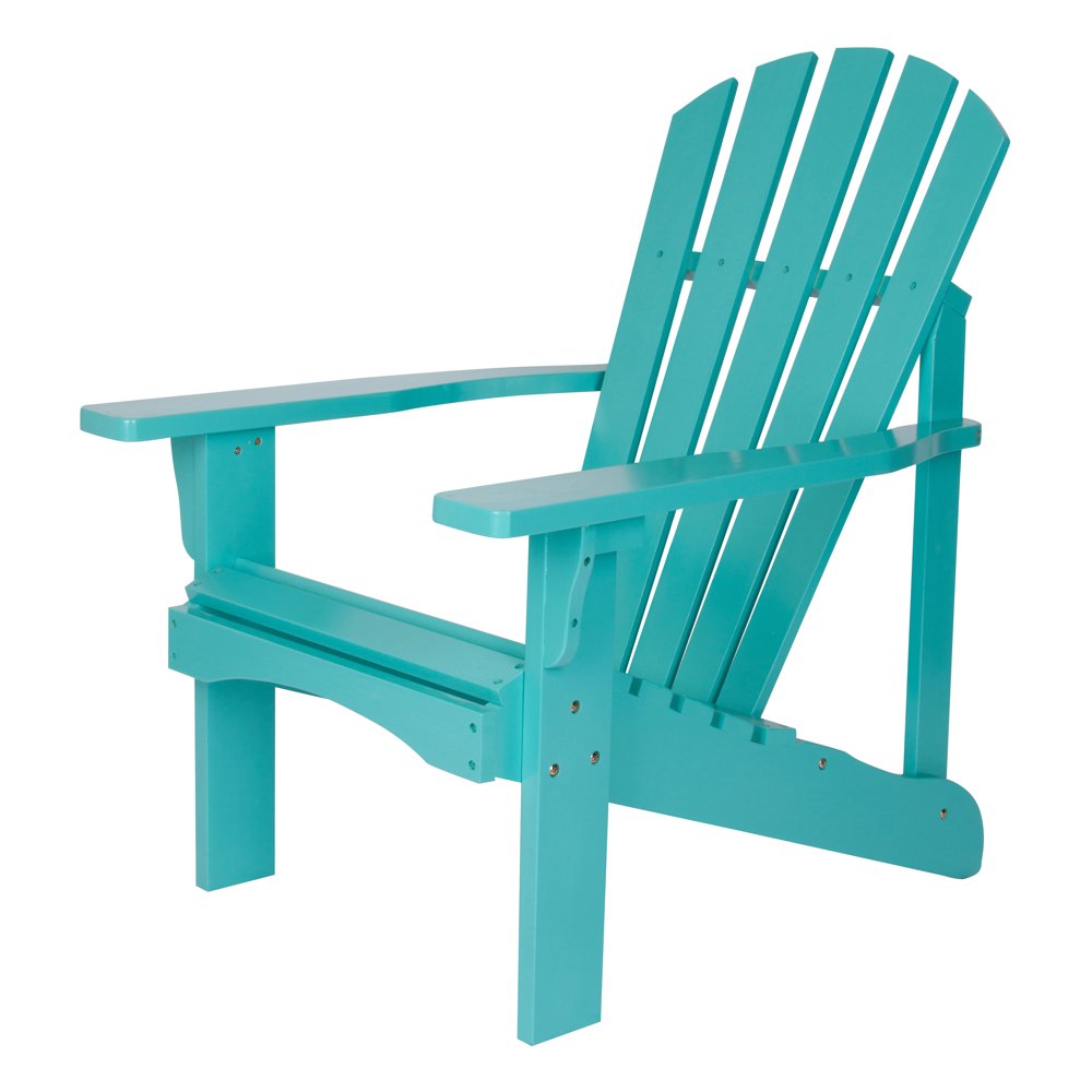 Shine Company Rockport Adirondack Chair, Yellow Cedar Wood Aqua