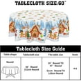 thumbnail image 4 of Blue Christmas Tablecloth Round 60 Inch Winter Snowflake Tablecloths Farmhouse Snowman Christmas Trees Decoration Outdoor Table Cloth for Dining Kitchen Holiday Party Picnic Home Decor, 4 of 6