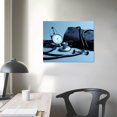 thumbnail image 3 of JRXY Canvas Wall Art Medical Hospital Background in Blue Wall Decor for Living Room 1 Pieces Stethoscope Artwork Wall Decor for Bedroom Giclee Wooden Framed Gallery Wrapped Ready to Hang 16x12in, 3 of 4