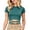 W10-Dark Green, variant on Rhuody Going Out Tops For Women Short Sleeve Tee Solid Color Slim Fit Crop Tops Womens Clothes Dark Purple