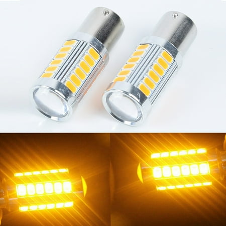 

Hayafir 2pcs 1156 BA15S P21W LED Daytime Running Light DRL Reverse Lamp Amber Bulb 33SMD