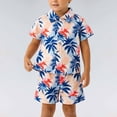 thumbnail image 2 of Baby Boy Outfits Coconut Tree Print Lapel Short Sleeve Button Shirt Top And Shorts 2 Piece Daily Wear Baby Boys' Clothing Sets Size 2-3 Years, 2 of 4