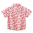 thumbnail image 5 of AJTQTH Hawaiian Shirts for Toddler Boys Kids Summer Beach Cartoon Print Short Sleeve Tshirts Button Down Blouses Tees Tops with Pockets Pink#02 3 Years, 5 of 5