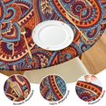 thumbnail image 4 of Stylish Elastic Edge Table Cover, Bohemian Floral Pattern for Round Tables 52-56 Inches, 4 of 7