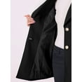 thumbnail image 5 of INSPIRE CHIC Women's Shawl Collar Single Breasted Mid-Thigh Overcoat M Black, 5 of 8