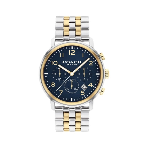 Mens Harrison Two-Tone Stainless Steel Chronograph Watch Navy Dial