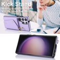 thumbnail image 3 of Phone Case for Samsung Galaxy S23 Ultra 5G Wallet Cover with Screen Protector and Ring Stand Credit Card Holder Slot Crossbody Strap Cell S23Ultra 23S S 23 23Ultra 6.8 inch Women Girls Purple, 3 of 13