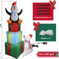thumbnail image 3 of 5FT Lighted Christmas Inflatable Yard Decorations, Blow Up Christmas Penguin and Dog with 3 Wrapped Gift Boxes Christmas Decorations Outdoor for Holiday Christmas Party Yard Garden Decor, 3 of 4