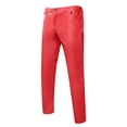 thumbnail image 6 of INSPIRE CHIC Faux Leather Pants for Men's Slim Fit Hip Hop Nightclub Disco Party Trousers 32 Red, 6 of 6