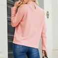 thumbnail image 4 of Womens Turtleneck Sweaters Sexy Cold Shoulder Knitted Tops Long Sleeve Solid Color Slim Fit Ribbed Knit Shirt (Pink L), 4 of 4