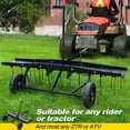 Suchtale 48inch TowBehind Dethatcher, Lawn Sweeper, and Tractor Rake
