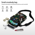 thumbnail image 7 of HELLHERO Insect and Daisy Pattern Adjustable Crossbody Bag with 2 Zippers Adjustable Shoulder Strap Crossbody Bag Vintage Polyester, 7 of 7