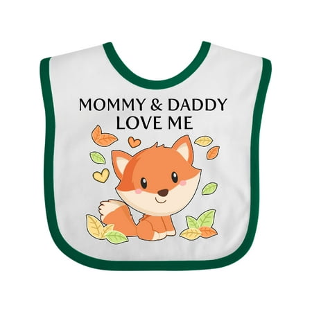 

Inktastic Mommy and Daddy Love Me- Little Fox Gift Baby Boy or Baby Girl Bib