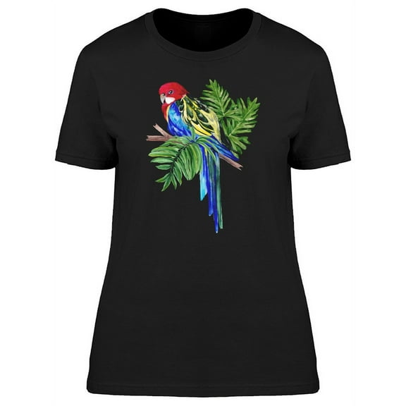 Rosella Parrot On Jungle Leaves T-Shirt Women -Image by Shutterstock, Female Small