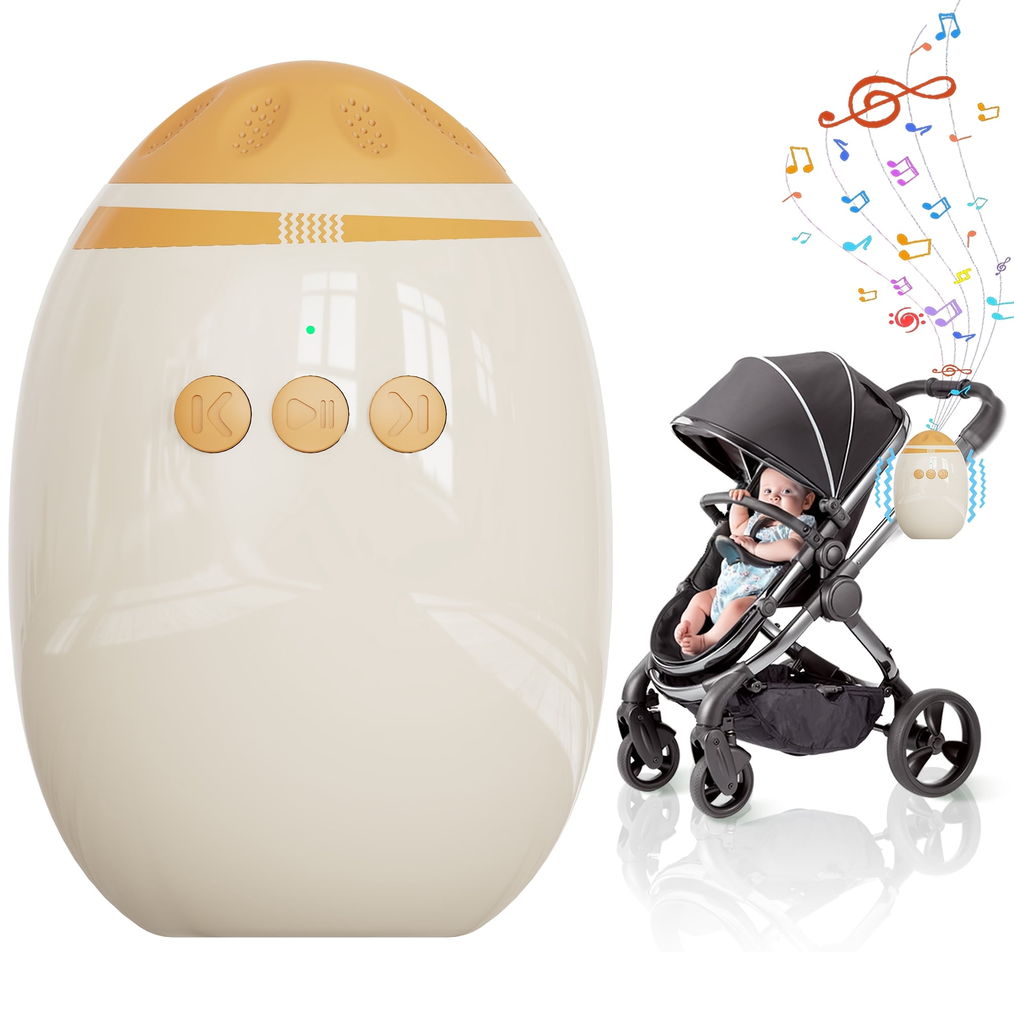 JDMEOPD Baby Rocking Chair and Swing, Adjustable Speed Rechargeable Vibrating Soother with 11 White Noise Sounds, Essential for Newborns, Fits Strollers and Rocking Chairs