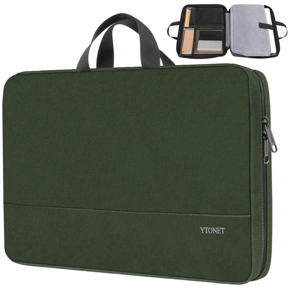 Bolsa para portátil Ytonet de 17,3 pulgadas, resistente al agua, color verde medianoche