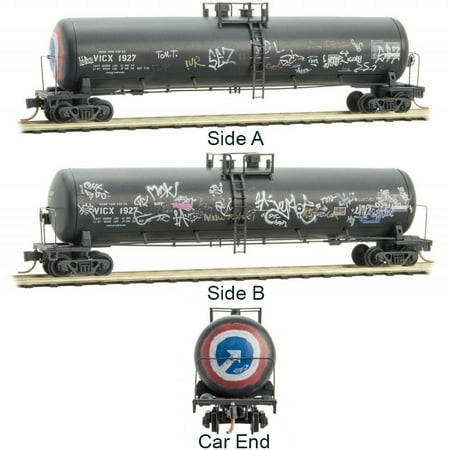- Micro-Trains MTL N-Scale 56ft GS Tank Car Union/VICX Weathered/Graffiti #1927