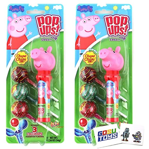 Peppa Pig Pop Ups Lollipop Case Holder With Chupa Chups Lollipops And 2