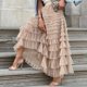 thumbnail image 3 of Falda de malla con volantes para mujer falda larga ajuste holgado estilo Sexy traje diario sencillo y, 3 of 9