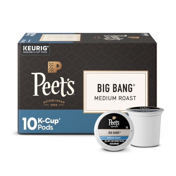 Peet's Coffee Big Bang Premium Medium Roast Keurig K-Cup Coffee Pods, 10 Count