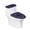 Purple Floral Pattern, variant on HELLHERO Polyester Fabric Bathroom Toilet Cozy Set & Stretchy Fabric Toilet Seat Lid Cover & Elastic Bottom for Toilet Soft