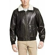 Dockers DARK BROWN Men's Big&Tall Maverick Faux Leather Aviator Jacket 2XLT