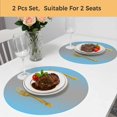 thumbnail image 5 of Blue Grey Ombre Round 13 Inch Placemats Set of 2, Modern Gradient Abstract Art HeatResistant Non Slip Place Mats for Dining Table, Wipeable Braided Kitchen Table Mats for Housewarming, 5 of 9