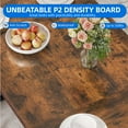 thumbnail image 4 of Dextrus 70" Dining Table for 6-8 People, Large Rectangular Wood Kitchen Table Farmhouse Dinner Table with Metal Legs for Dining Room, Kitchen, Brown & Black, 4 of 10