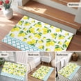 thumbnail image 5 of 2x3 Ft Entryway Area Rug, Yellow Lemon Kitchen Rug Runner Washable Floor Mat, Farmhouse Summer Botanical Watercolor Non Slip Indoor Door Mat Throw Carpet for Bathroom Living Room Bedroom, 5 of 8