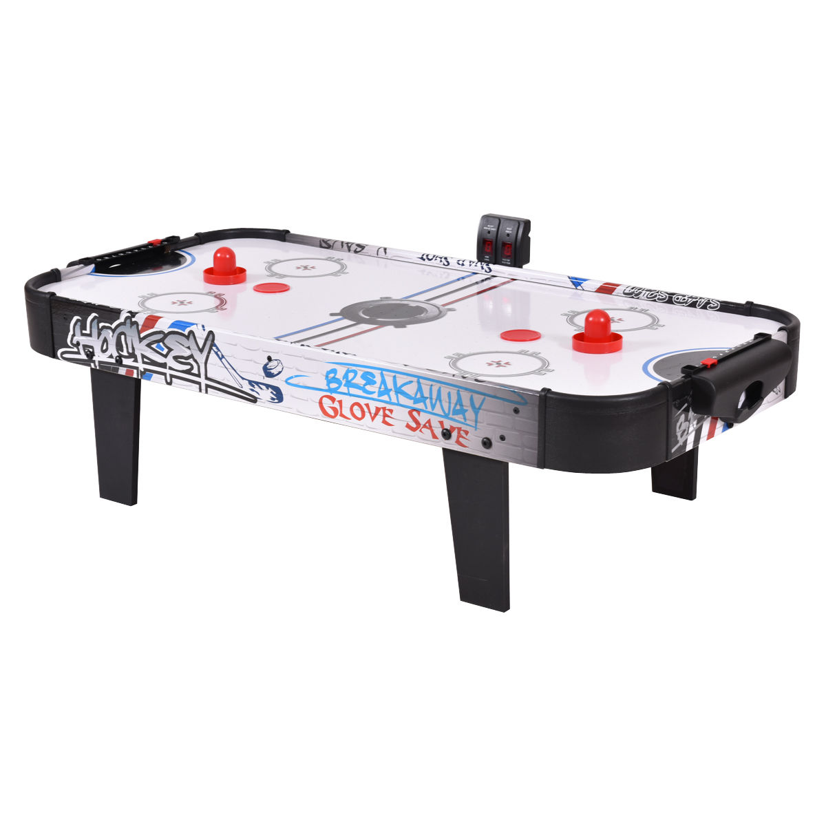 Costway 42''Air Powered Hockey Table Game Room Indoor Sport Electronic Scoring 2 Pushers - image 3 of 9