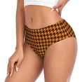 thumbnail image 2 of Balery Black And Orange Houndstooth Ropa Interior de Algodón para Mujer con Dibujo – Braguitas Cómodas y Elásticas, Estilo Clásico-Small, 2 of 6