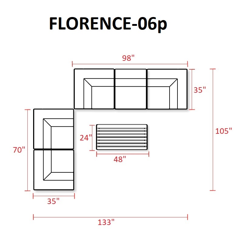 Delacora TKC-DPF-FLO06P Florence Outdoor 6 Piece Conversation Set - image 2 of 2
