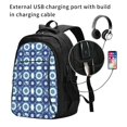 thumbnail image 2 of Wukai Vintage Blue Travel Laptop Backpack: Business Water-Resistant Bag with USB Charging Port, Ideal College Backpack for Men & Women, 2 of 6