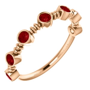 Jewels By Lux 14K Rose Gold Ruby Ring