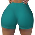 thumbnail image 2 of Picia Teal Printed Workout Shorts for Women Seamless Scrunch Butt Lifting High Waisted Yoga Gym Booty Running Moisture-wicking Short Pants-Small, 2 of 7